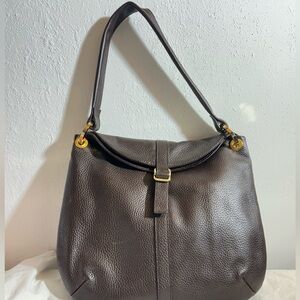 Chic Dark Brown Leather Shoulder Bag